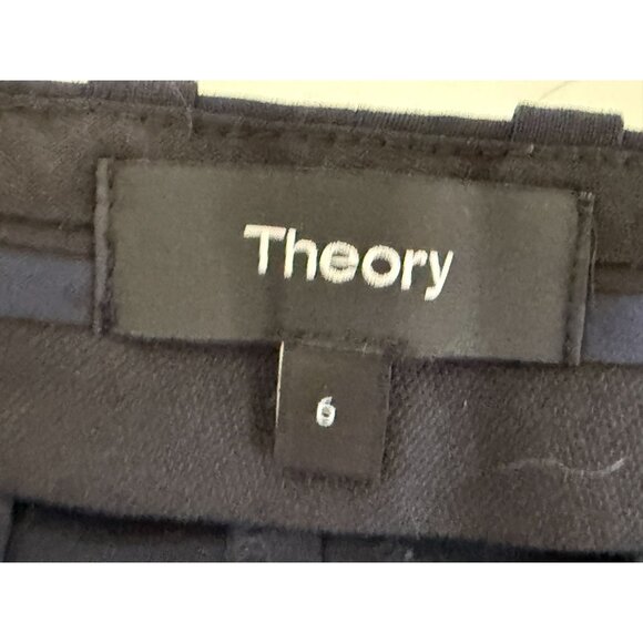 Theory Womens Black Wool Blend Wide-Leg Dress Pants Preppy Business Wear Trouser - Picture 4 of 7